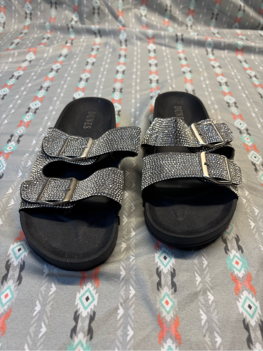 ✴️Dunnes Sparkle Double-Buckle Slide Sandals